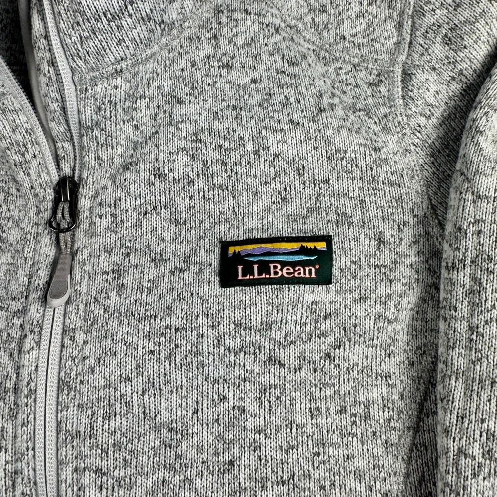 Womens L.L. Bean Pewter Gray Full Zip Fleece Sweater Jacket Large - Picture 4 of 6